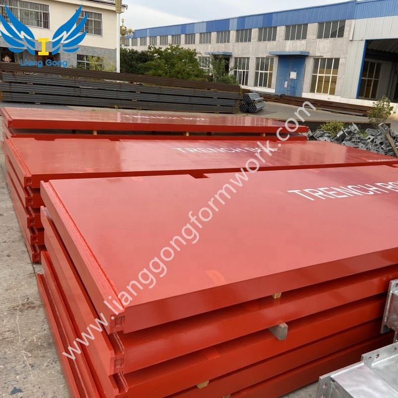 China Lianggong Customized Adjustable Steel Trench Shields Trench Shoring Box para sa Ditch Construction