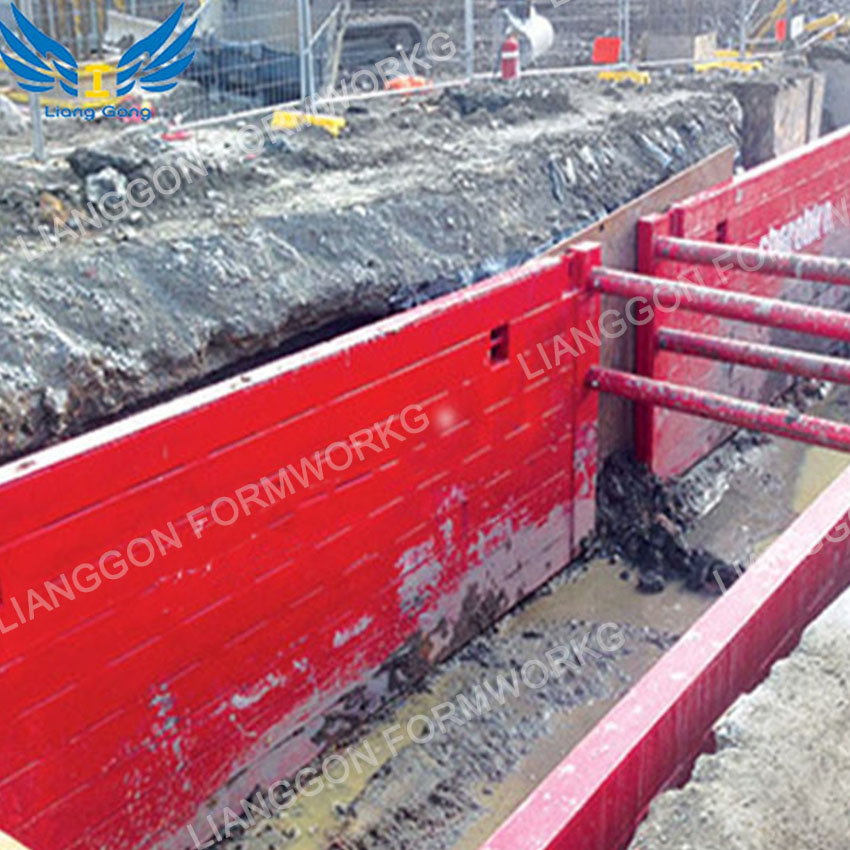 China Lianggong Customized Adjustable Steel Trench Shields Trench Shoring Box para sa Ditch Construction